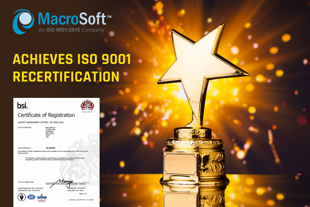 Macrosoft Achieves ISO 9001 Recertification