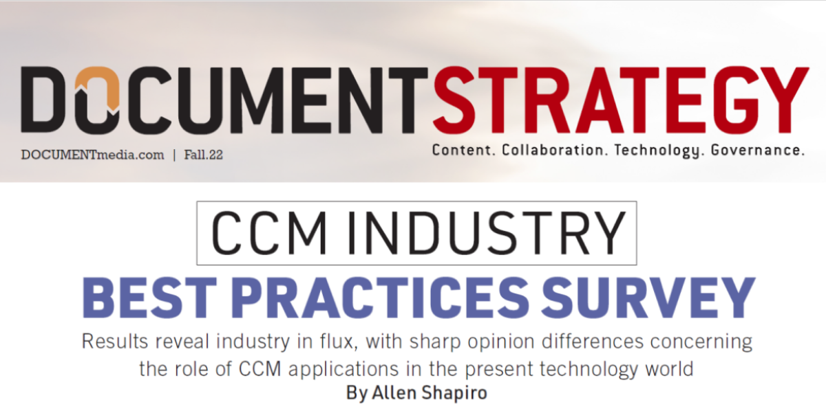 Document Strategy Forum features Macrosoft CCM 2022 Survey